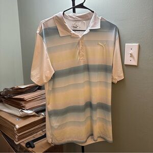 Puma Men's Gradient Polo Shirt - Blue and White